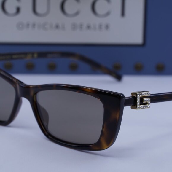 Gucci GG1681S 003 Cat Eye Sunglasses - Havana/Grey with Silver Mirror - Picture 5 of 14